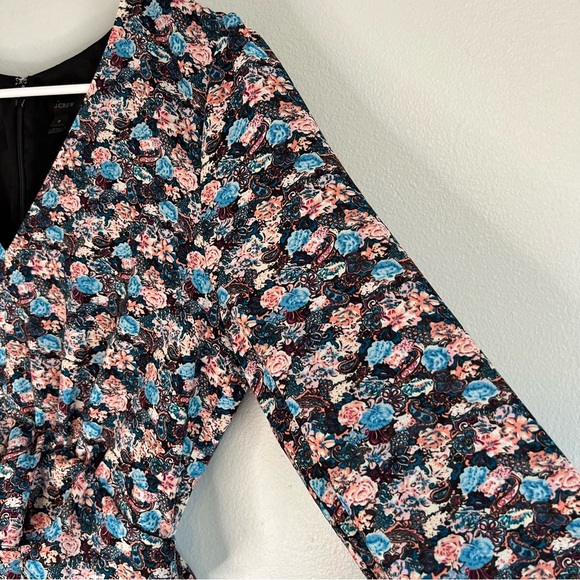 J Crew Long Sleeve Floral Ruffle Tiered Midi Dress Sz 8 V Neck Flirty Flowy - Picture 6 of 12